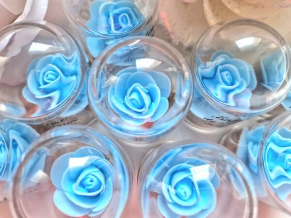 Mini dômes en verre avec rose bleue – Image 2