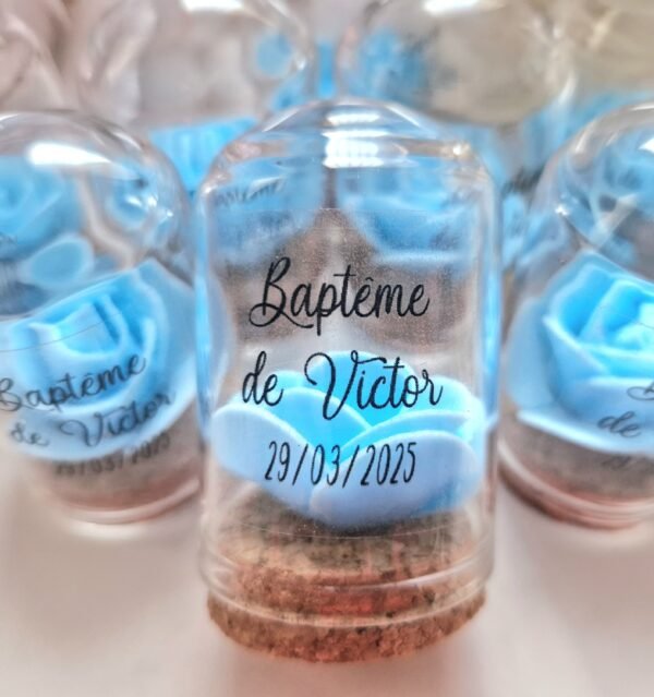 Mini dômes en verre avec rose bleue – Image 3
